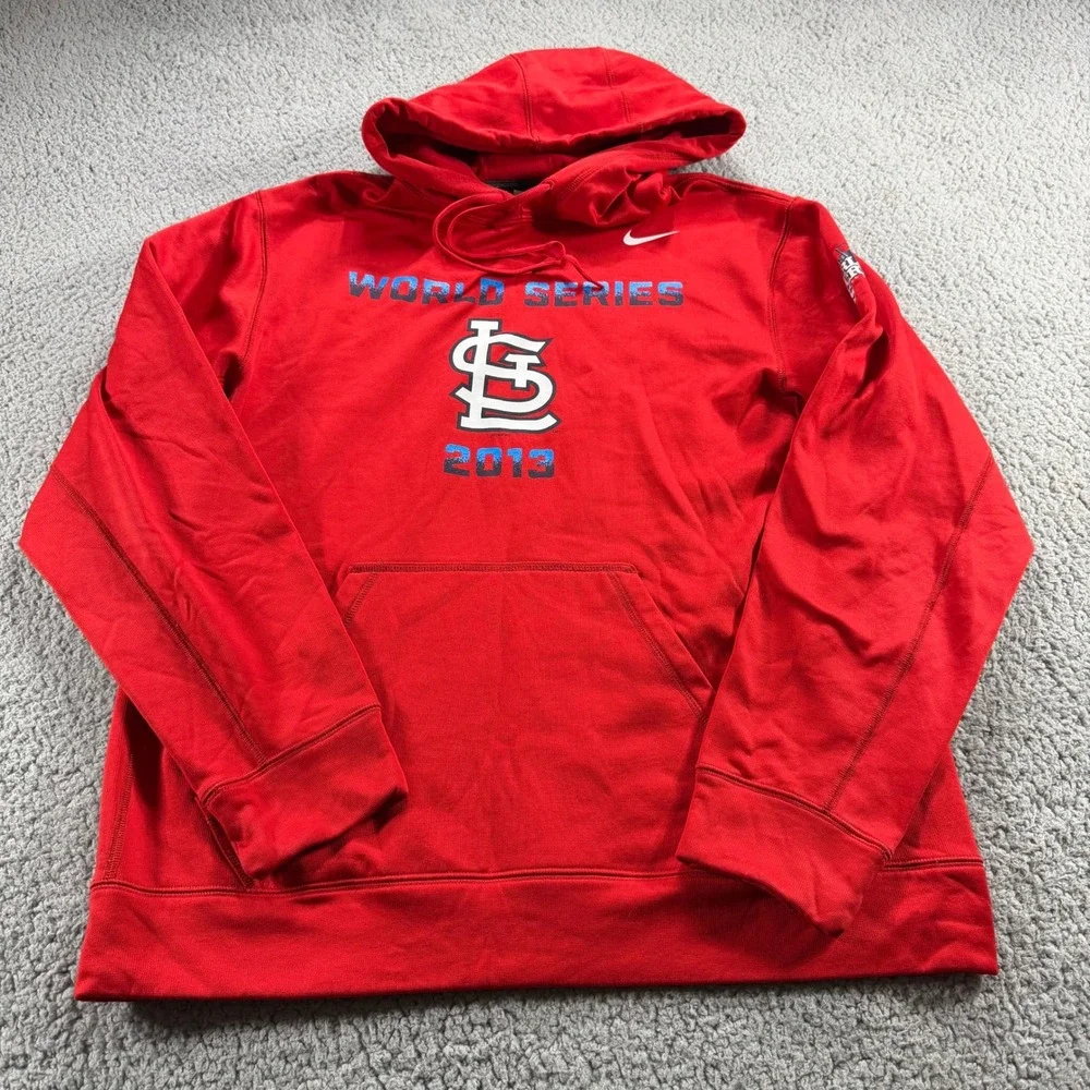 Nike Mens St Louis Cardinals 2013 World Series Therma-FIT Hoodie Red Large
